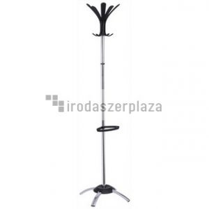 Ruhafogas, fém váz, fekete akasztókkal, ALBA "Cleo", króm