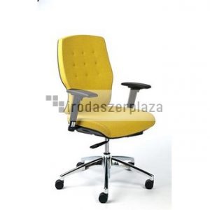 Irodai szék, állítható karfával, sárga szövetborítás, alumínium lábkereszt, MAYAH "Sunshine"