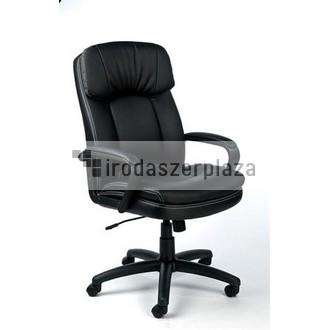 Főnöki szék, hintamechanikával, fekete műbőrborítás, fekete lábkereszt, MAYAH "Duke"