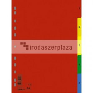 Regiszter, műanyag, A4, 1-5, DONAU, színes