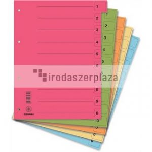 Regiszter, karton, A4, mikroperforált, DONAU, piros