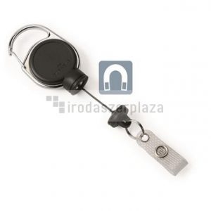 Azonosítókártya-tartó, kihúzható, patentos, DURABLE "Extra Strong", fekete