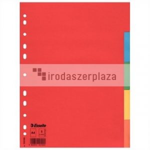 Regiszter, karton, A4, 5 részes, ESSELTE "Economy", színes