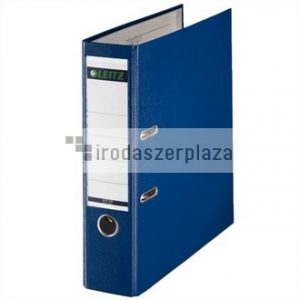 Iratrendező, 80 mm, A4, PP/karton, élvédő sínnel, LEITZ "180", kék
