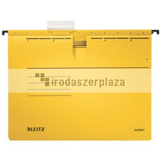 Függőmappa, gyorsfűzős, karton, A4, LEITZ "Alpha", sárga
