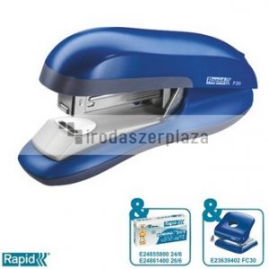 Tűzőgép, 24/6, 26/6, 30 lap, lapos tűzés, RAPID "F30", vízkék
