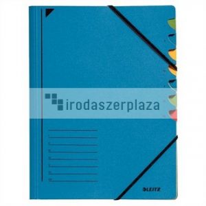 Gumis mappa, karton, A4, regiszteres, 7 részes, LEITZ, kék