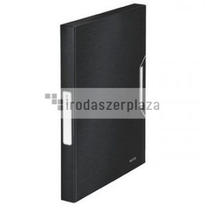 Gumis mappa, 30 mm, PP, A4, LEITZ "Style Jumbo", szaténfekete