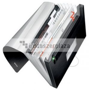 Harmonikamappa, A4, PP, 6 rekeszes, LEITZ "Style", szaténfekete