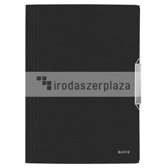 Gumis mappa, PP, A4, LEITZ "Style", szaténfekete