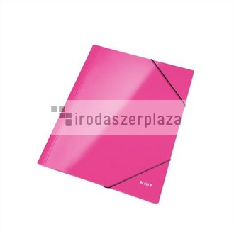Gumis mappa, 15 mm, karton, A4, LEITZ "Wow", rózsaszín