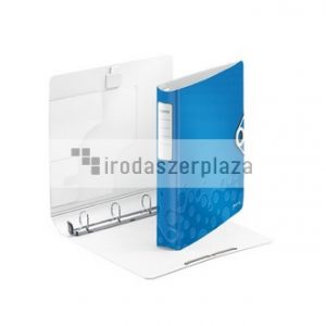 Gyűrűs könyv, 4 gyűrű, D alakú, 52 mm, A4, PP, LEITZ "Active Wow" kék