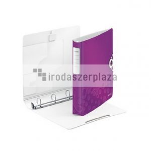 Gyűrűs könyv, 4 gyűrű, D alakú, 52 mm, A4, PP, LEITZ "Active Wow" lila