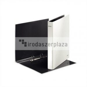 Gyűrűs könyv, 2 gyűrű, D alakú, 40 mm, A4 Maxi, karton, LEITZ "Wow", fehér