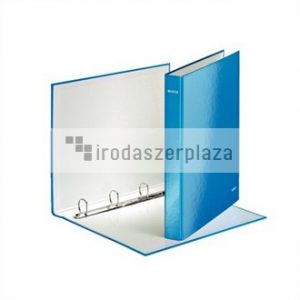 Gyűrűs könyv, 4 gyűrű, D alakú, 40 mm, A4 Maxi, karton, LEITZ "Wow", kék