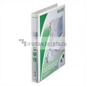 Gyűrűs könyv, panorámás, 2 gyűrű, D alakú, 44 mm, A4 Maxi, PP, LEITZ, fehér