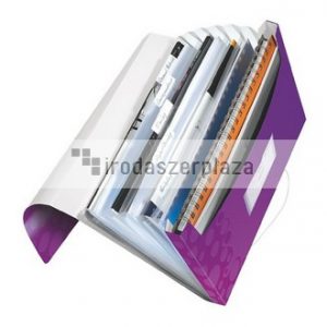 Harmonikamappa, A4, PP, 6 rekeszes, LEITZ "Wow", lila