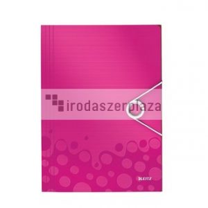 Gumis mappa, PP, A4, LEITZ "Wow", rózsaszín