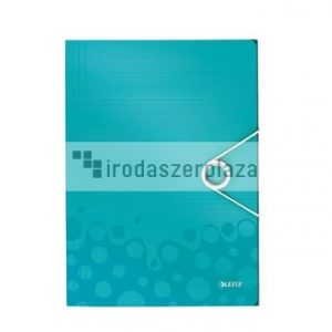 Gumis mappa, PP, A4, LEITZ "Wow", jégkék