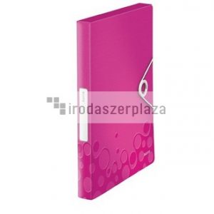 Gumis mappa, 30 mm, PP, A4, LEITZ "Wow Jumbo", rózsaszín