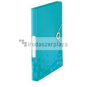 Gumis mappa, 30 mm, PP, A4, LEITZ "Wow Jumbo", jégkék