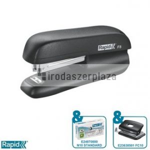 Tűzőgép, mini, No. 10, 10 lap, RAPID "F5", fekete
