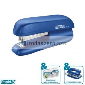 Tűzőgép, mini, No. 10, 10 lap, RAPID "F5", kék