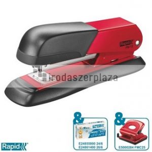 Tűzőgép, 24/6, 26/6, 25 lap, RAPID "FM12", piros