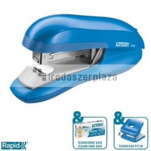 Tűzőgép, 24/6, 26/6, 30 lap, lapos tűzés, RAPID "F30", élénk kék