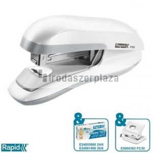 Tűzőgép, 24/6, 26/6, 30 lap, lapos tűzés, RAPID "F30", fehér