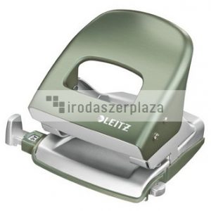 Lyukasztó, kétlyukú, 30 lap, fém, LEITZ "Nexxt Style, olajfazöld