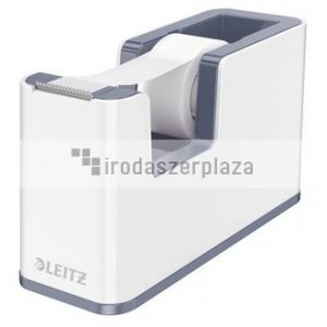 Ragasztószalag-adagoló, asztali, feltöltött, LEITZ "Wow", fehér-szürke