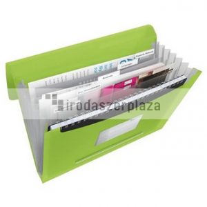 Harmonikamappa, A4, PP, 6 rekeszes, ESSELTE "Vivida", zöld