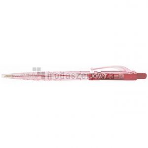 Golyóstoll, 0,25 mm, nyomógombos, FLEXOFFICE "Jonat", piros