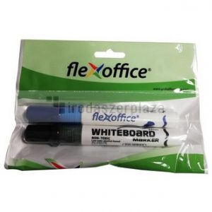 Táblamarker, 2,5 mm, kúpos,  2 db/bliszter, FLEXOFFICE "WB02", kék,fekete