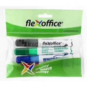 Táblamarker, 2,5 mm, kúpos, szett, FLEXOFFICE "WB02", 4 szín