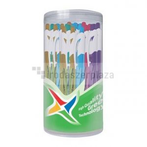 Zseléstoll, 0,35 mm, nyomógombos, vegyes színű test, FLEXOFFICE "Trendee", kék