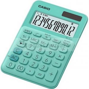 Számológép, asztali, 12 számjegy, CASIO, "MS 20 UC", zöld