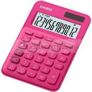 Számológép, asztali, 12 számjegy, CASIO, "MS 20 UC", magenta