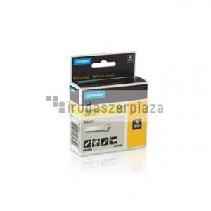 Feliratozógép szalag, vinil, 12 mm  x 5,5 m,  DYMO "Rhino",  sárga-fekete