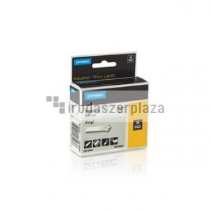 Feliratozógép szalag, vinil, 9 mm x 5,5 m,  DYMO "Rhino", fehér-fekete