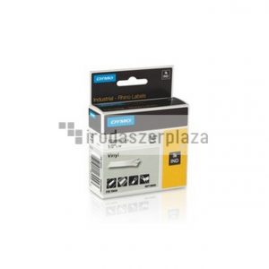 Feliratozógép szalag, vinil, 12 mm x 5,5 m,  DYMO "Rhino",  fehér-fekete