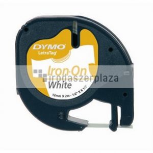 Feliratozógép szalag, vasalható, 12 mm x 2 m, DYMO "Letratag", fehér