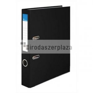 Iratrendező, 50 mm, A4, PP/karton, élvédő sínnel, VICTORIA OFFICE, "Basic", fekete