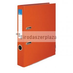 Iratrendező, 50 mm, A4, PP/karton, élvédő sínnel, VICTORIA OFFICE, "Basic", narancs