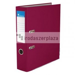 Iratrendező, 75 mm, A4, PP/karton, élvédő sínnel, VICTORIA OFFICE, "Basic", bordó