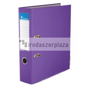 Iratrendező, 75 mm, A4, PP/karton, élvédő sínnel, VICTORIA OFFICE, "Basic", lila
