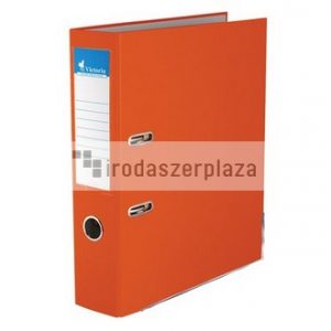 Iratrendező, 75 mm, A4, PP/karton, élvédő sínnel, VICTORIA OFFICE, "Basic", narancs