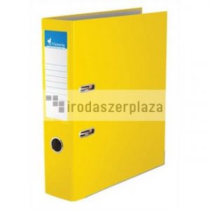 Iratrendező, 75 mm, A4, PP/karton, élvédő sínnel, VICTORIA OFFICE, "Basic", sárga