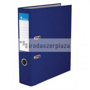 Iratrendező, 75 mm, A4, PP/karton, élvédő sínnel, VICTORIA OFFICE, "Basic", sötétkék